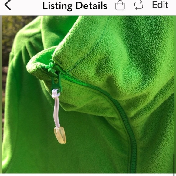 Adidas Fleece Lime Neon Green Long Sleeve Turtleneck Zip  Up Jacket size… - Picture 3 of 9